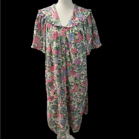 Vintage Spectator II Floral Cottage Core Prairie 60s Pearl Snaps Housecoat Dress - Picture 1 of 10